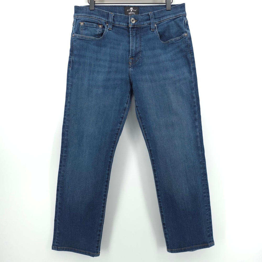 7 For All Mankind Mens Jeans Slimmy Luxe Sport 34 Blue Slim Straight Denim‎